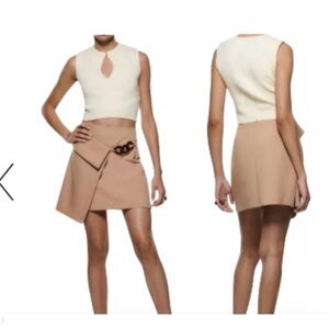 Zara  beige Mini Skirt with linked chain design